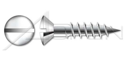 Oval Slot Drive AISI 304 Stainless Steel (18-8) Wood Screw - Image 1