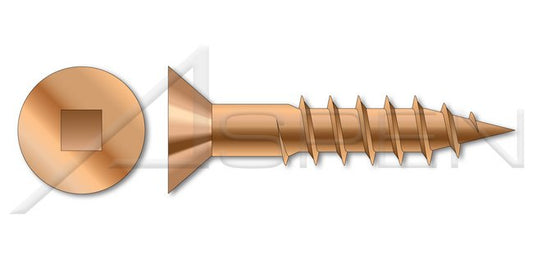 Flat Square Drive Silicon Bronze Wood Screw - Image 1