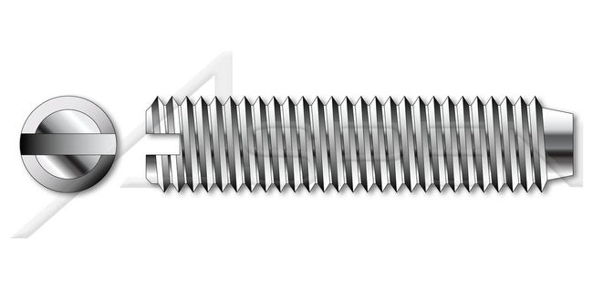 A2 Stainless Steel Flat Point Slotted Set Screw - Image 1