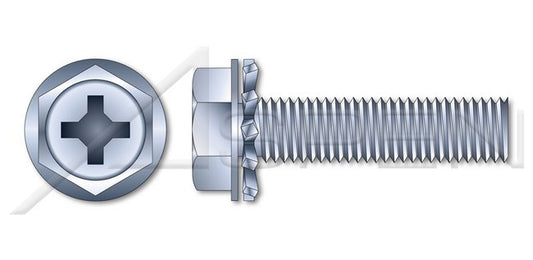 Steel Zinc Plated and Baked Hex Indented Washer Phillips® Drive External Tooth Washer Safety and Environmental Management System (SEMS) Machine Screw - Image 1