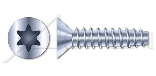 Steel Zinc Plated and Waxed Flat Head 6Lobe Torx® Drive 48-2 Double-Lead Thread Trilobe Thread Rolling Screw for Plastics - Image 1