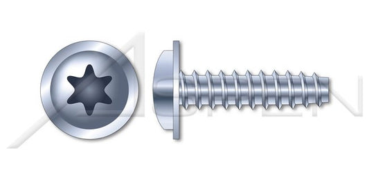 Steel Zinc Plated Pan Flange Head 6Lobe Torx® Drive Thread Rolling Screw for Plastics - Image 1