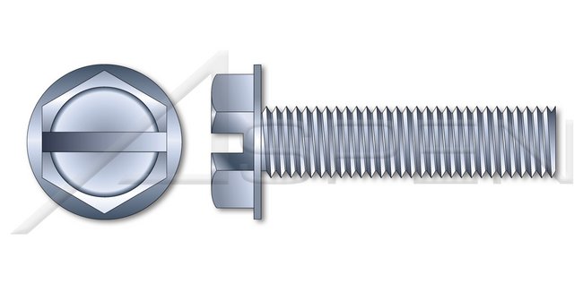 Steel Black Zinc Oval Slot Drive 82 Degree Countersink Full Thread Machine Screw - Image 1