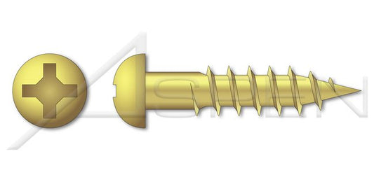 Round Phillips® Drive Brass Wood Screw - Image 1