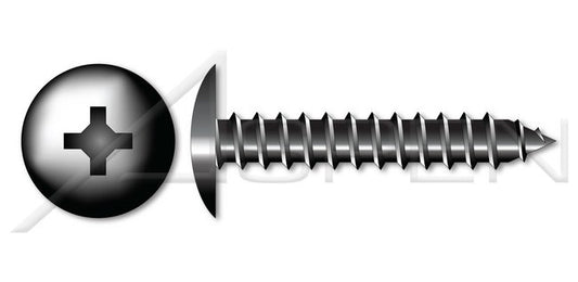 1/4 Inch (in) A/F Needle Point Head Painted White Steel Zinc Plated Hex Slotted Indented Washer Head Self-Piercing Screw - Image 1