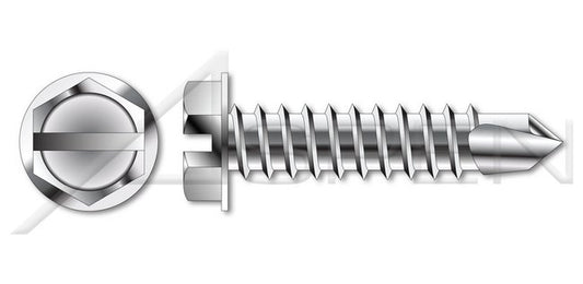 Type "AB" Slotted Serrated Hex Indented Washer Self-Tapping Sheet Metal Screw - Image 1