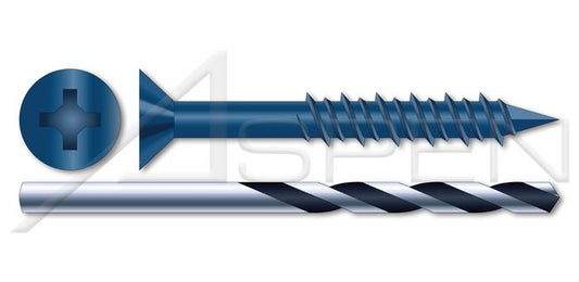 Steel Blue Ruspert Ceramic Coating Drill Bit Flat Phillips® Drive Concrete Screw - Image 1