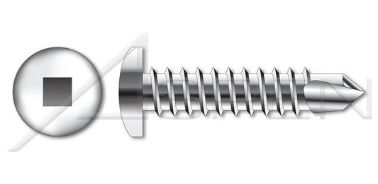 AISI 304 Stainless Steel (18-8) Type "A" Slotted Hex Indented Washer Self-Tapping Sheet Metal Screw - Image 1