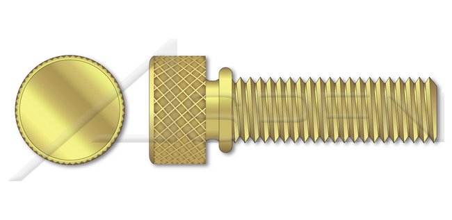 Brass Knurled Head with Shoulder Thumb Screw - Image 1