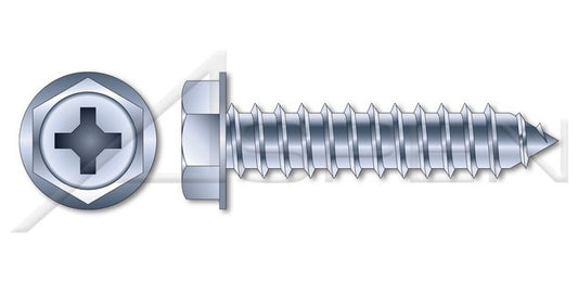 Steel Zinc Plated and Baked Type "AB" Indented Hex Head Self-Tapping Sheet Metal Screw - Image 1