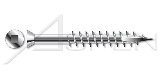 AISI 304 Stainless Steel (18-8) Type 17 Point Flat Trim Head Square Drive Deck Screw - Image 1