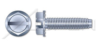 Steel Zinc Plated and Waxed Hex Slotted Indented Washer Head Locking Serrations Trilobe Thread Rolling Screw for Metals