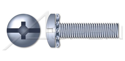 Steel Zinc Plated and Baked Pan Head Phillips®/Slot Combo Drive External Tooth Washer Safety and Environmental Management System (SEMS) Machine Screw - Image 1