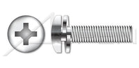 AISI 304 Stainless Steel (18-8) Pan Phillips® Drive Split Lock Washer Safety and Environmental Management System (SEMS) Machine Screw