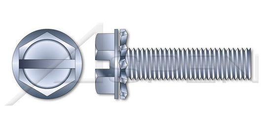 Steel Zinc Plated and Baked Hex Slotted Washer External Tooth Washer Safety and Environmental Management System (SEMS) Machine Screw - Image 1