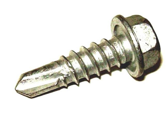 14 x 1 1/2" Hex Washer Head Self Drill Screws - Zinc Finish - Image 1