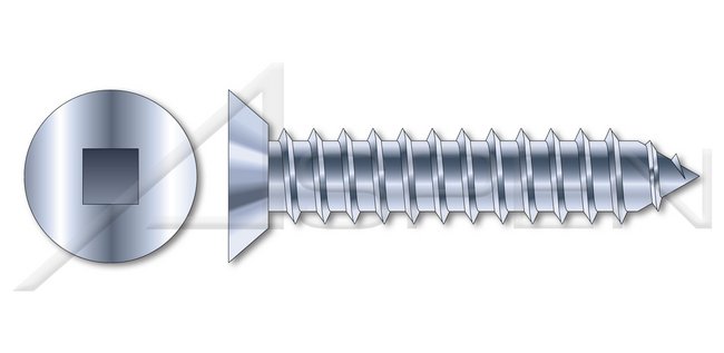Steel Zinc Plated and Baked Flat Trim Head Square Drive Self-Drilling Screw - Image 1