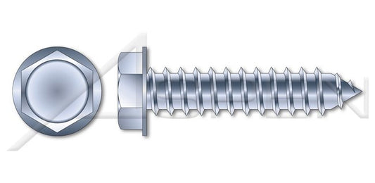 0.300 to 0.312 Inch (in) Head Height Steel Zinc Plated Hex Indented Washer Head Full Thread Lag Screw - Image 1