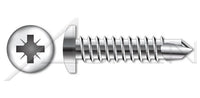 AISI 304 Stainless Steel (18-8) Type "A" #6; Head Oval Phillips® Drive Self-Tapping Sheet Metal Screw