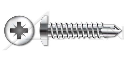 AISI 304 Stainless Steel (18-8) Type "A" #6; Head Oval Phillips® Drive Self-Tapping Sheet Metal Screw - Image 1