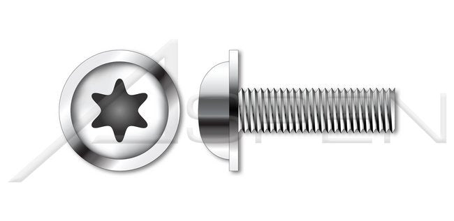 A2 Stainless Steel 6Lobe Torx® Drive Full Thread Flanged Button Head Cap Screw - Image 1