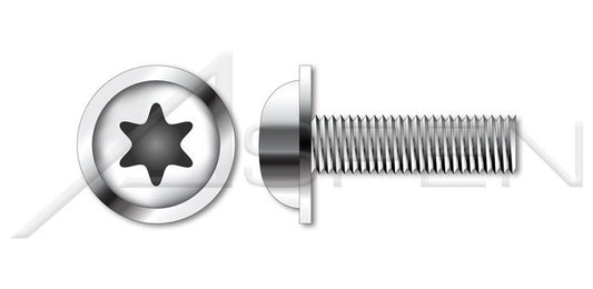 A2 Stainless Steel 6Lobe Torx® Drive Full Thread Flanged Button Head Cap Screw - Image 1