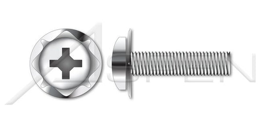 A2 Stainless Steel Pan Phillips® Drive Square Cone Washer Safety and Environmental Management System (SEMS) Machine Screw - Image 1