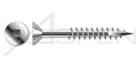 AISI 304 Stainless Steel (18-8) Type 17 Point Flat Square Drive with Nibs Deck Screw