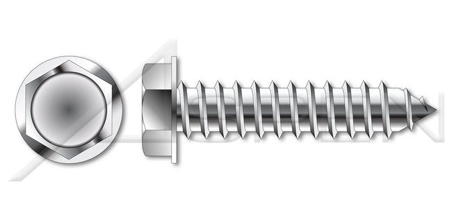 Steel Zinc Plated Hex Slotted Indented Washer Head 1/4 Inch (in) A/F Needle Point Self-Piercing Screw - Image 1