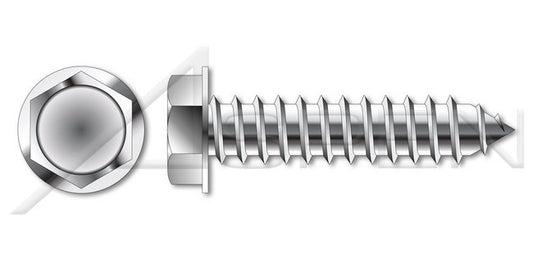 Steel Zinc Plated Hex Slotted Indented Washer Head 1/4 Inch (in) A/F Needle Point Self-Piercing Screw - Image 1