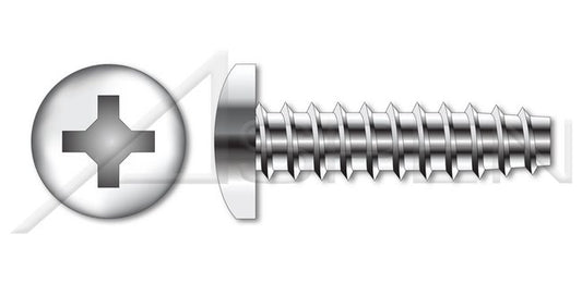 18-8 Stainless Steel Passivated and Waxed Pan Phillips® Drive 48-2 Thread Trilobe Thread Rolling Screw for Plastics - Image 1