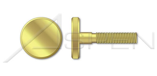 DIN 653 Metric Brass Knurled Flat Head Low Type Thumb Screw - Image 1