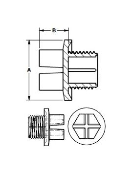 Red Polypropylene Sealing Plug for Unified/Straight Threads - Image 2