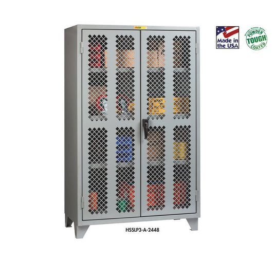12 Gauge Clear View Storage Cabinet - 48x78x30, 2 Shelves, Gray - Image 1