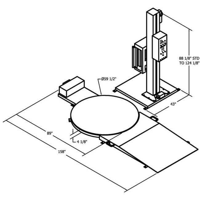 Heavy-Duty Low Profile Semi-Auto Stretch Wrapper with Wrap-N-Weigh - Image 3