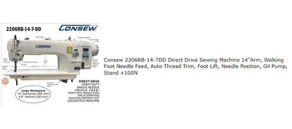 Consew Model 2206RB-14-7DD Sewing Machine - Image 2