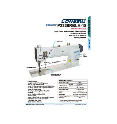 Consew Model P2339RBLH-18 Sewing Machine - Image 1