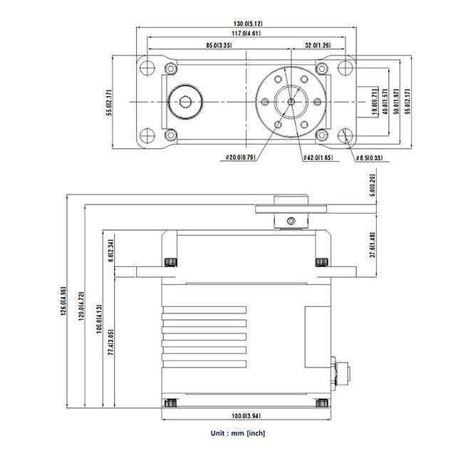 Hitec SG Series Waterproof Brushless Steel Gear Electric Rotary Actuator - Image 2