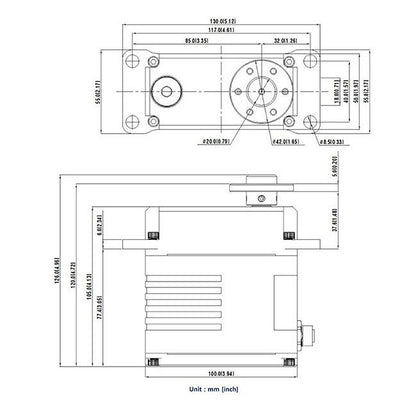 Hitec SG Series Waterproof Brushless Steel Gear Electric Rotary Actuator - Image 2