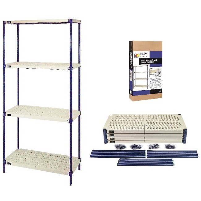 36x24 Wire Plastic Mat with Shelving Units Blue - Image 1