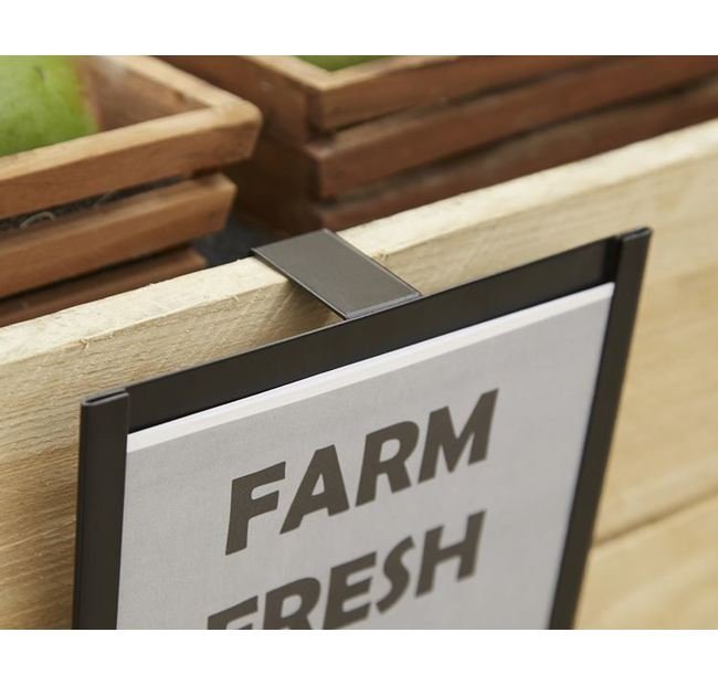 Produce Bin Overhanging Sign Frame - Edge Fits 1-1/2'' Thick - Image 3