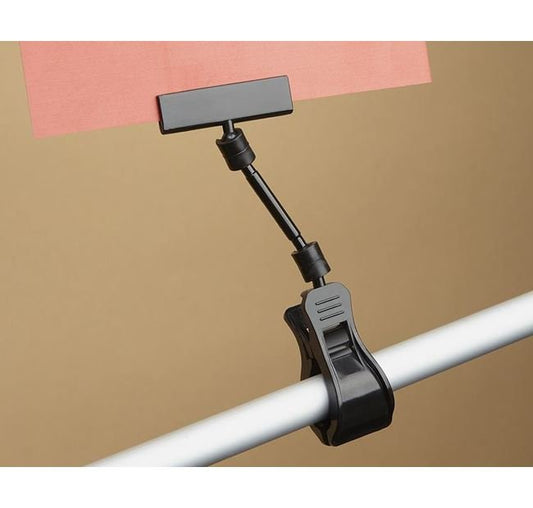 Heavy Duty Clip-On Extended Knuckle Sign Holder - Black Color - Image 1