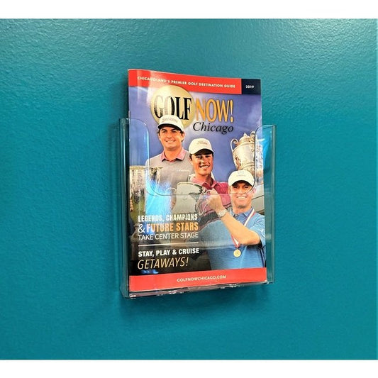Crystal Clear 6-1/4" Width Rigid Wall Mount Literature Holder - Image 1