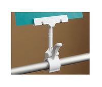 White Spring Clip-On Rotating Thumb Sign Holder - Pack of 10