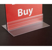 Gripper T-Style Table Top Sign Holder - 3" Clear PVC