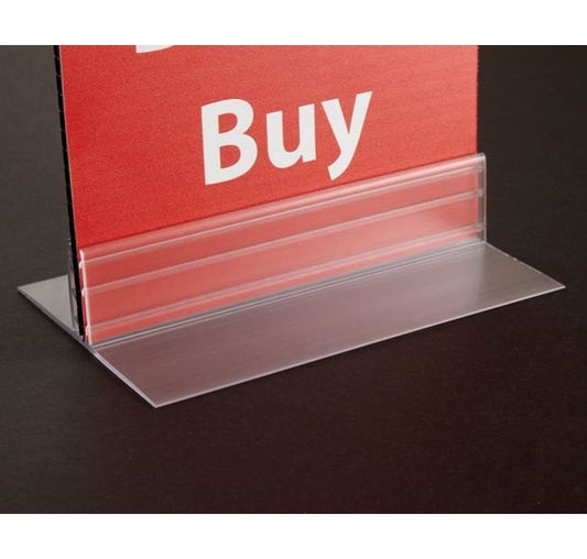 Gripper T-Style Table Top Sign Holder - 3" Clear PVC - Image 1