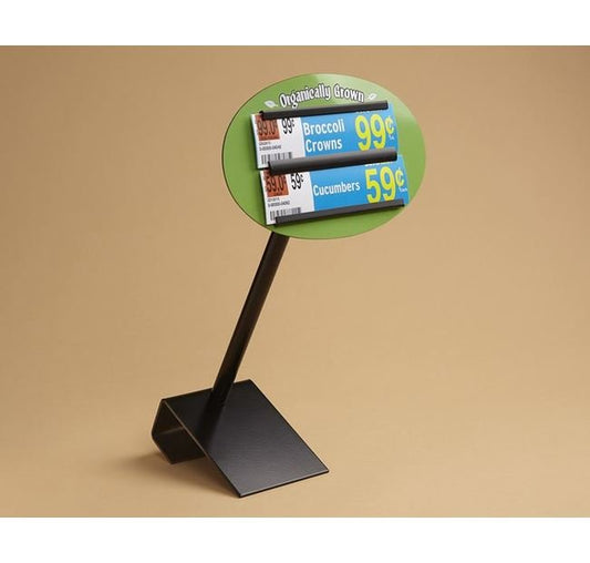 Adjustable Shovel Base Track Sign Holder with Ratcheting Heads - Image 1