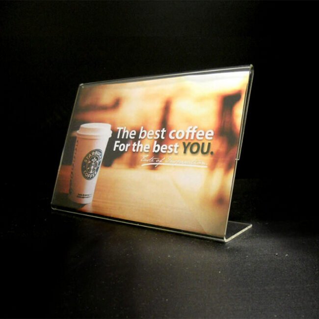 6x4 Acrylic Slant Back Display Sign Holder - Image 1