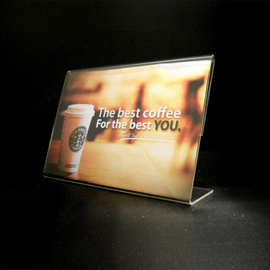 6x4 Acrylic Slant Back Display Sign Holder - Image 1
