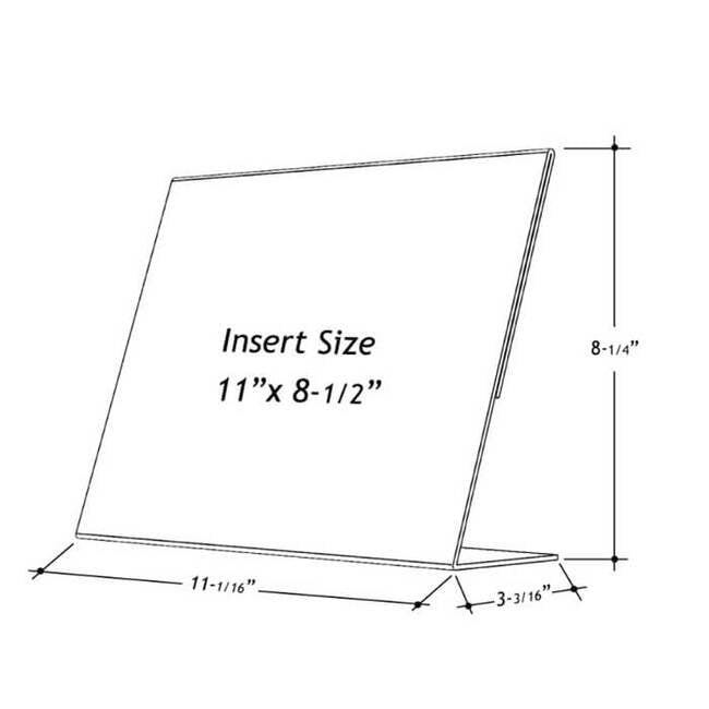 Megastore 11x8.5 Acrylic Slant Back Sign Holder - Image 2